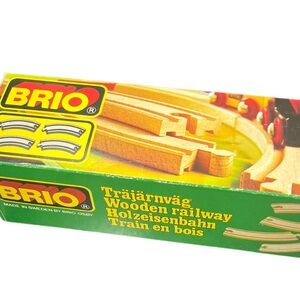 Vintage BRIO No. 33342 4pc Curved Track. Made in Sweden. NOS
